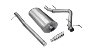 Chevrolet Silverado Performance Exhaust - CORSA Performance - Sport Cat-Back, Single Side Exit, Reflective Sound Cancellation, Slash Cut Polished Tip - Polished - `09-`13
